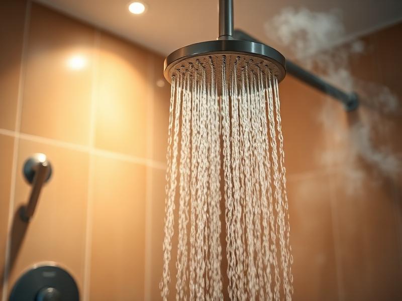 Steam rising from a hot, unfiltered shower